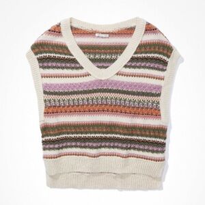 American Eagle Multicolor Knit Sweater Vest - Size S